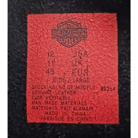 Harley Davidson Hustin 95354 Blk Leather Harness Moto Boot Square Toe  US12 - Picture 10 of 14